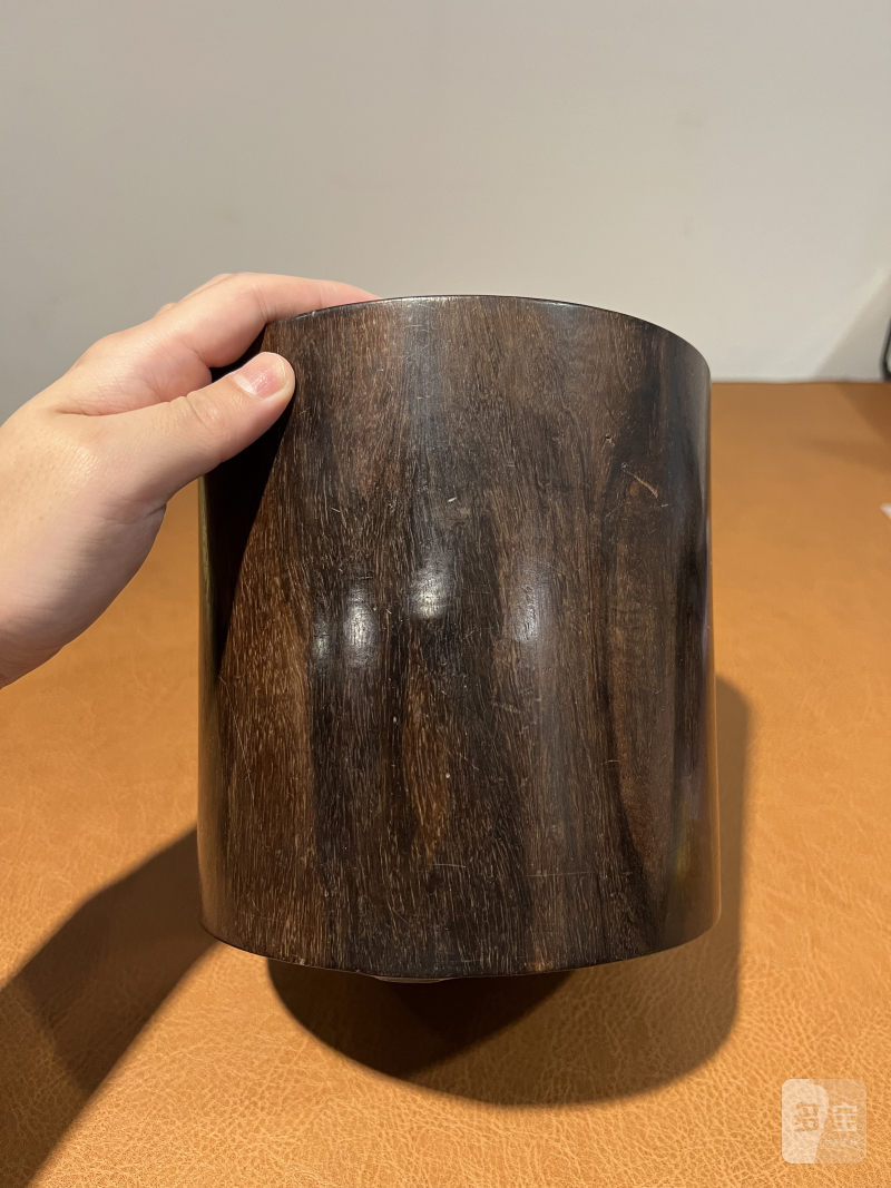 明 紫檀素胎三足笔筒 - 图6